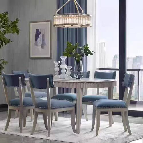 美克Art斯卡拉餐桌椅 美式现代简约餐厅实木餐桌饭桌定制