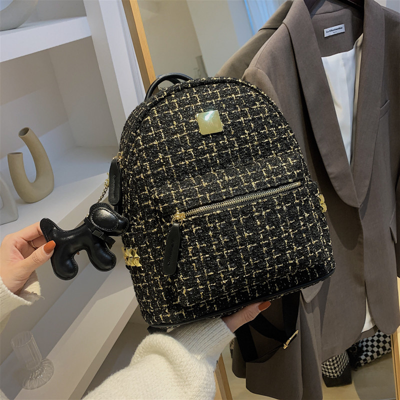 秋冬毛呢双肩背包女2025新款时尚百搭高级感洋气旅行小背包双肩包,箱包皮具/热销女包/男包,双肩背包,淘宝优惠券,粉丝福利购,淘宝优惠卷