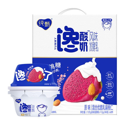 蒙牛纯甄馋酸奶扁桃仁口味120g 12g*6碗中石油昆仑好客福建