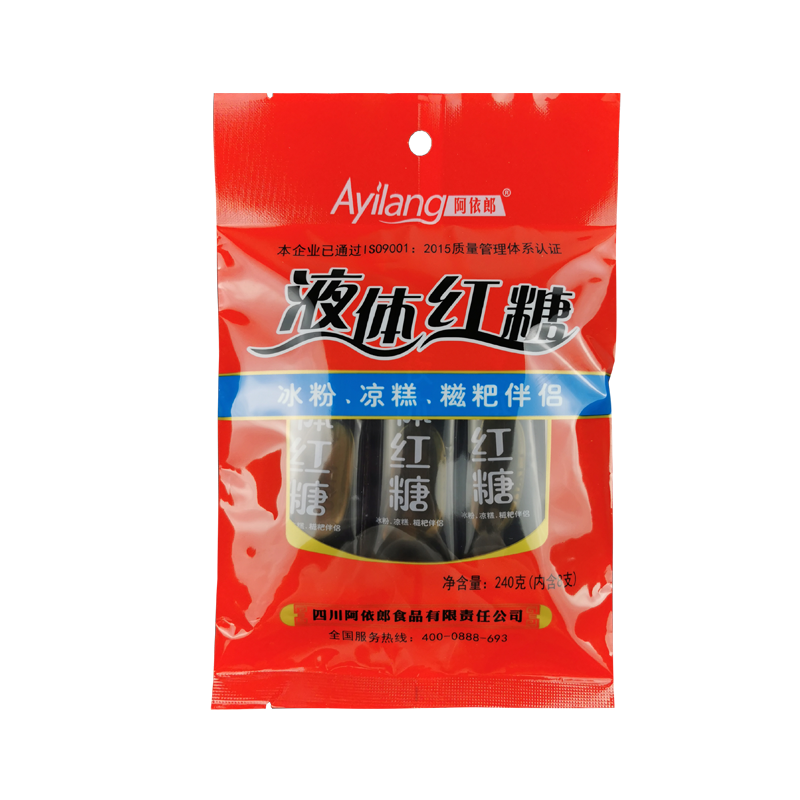阿依郎液体红糖240g*30袋整箱批发液体红糖浆冰粉配料糍粑红糖料