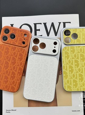 橙色秒变17proamx大视窗适用苹果17手机壳网红女iphone16pro保护套15plus按键ai全包14防摔硅胶13pm印花D潮牌