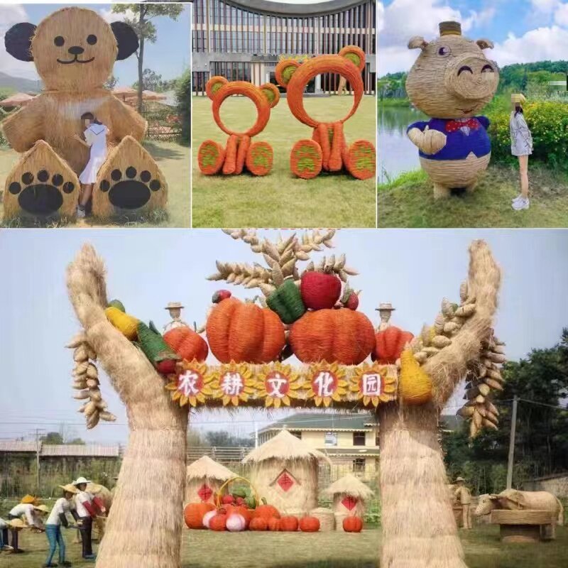 稻草工艺品景观制作农耕稻草人丰