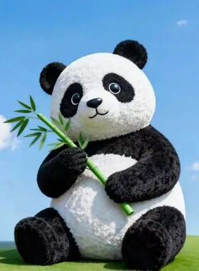 仿真绿雕工艺品定制户外景区绿雕熊猫造型景观网红打卡拍照装置
