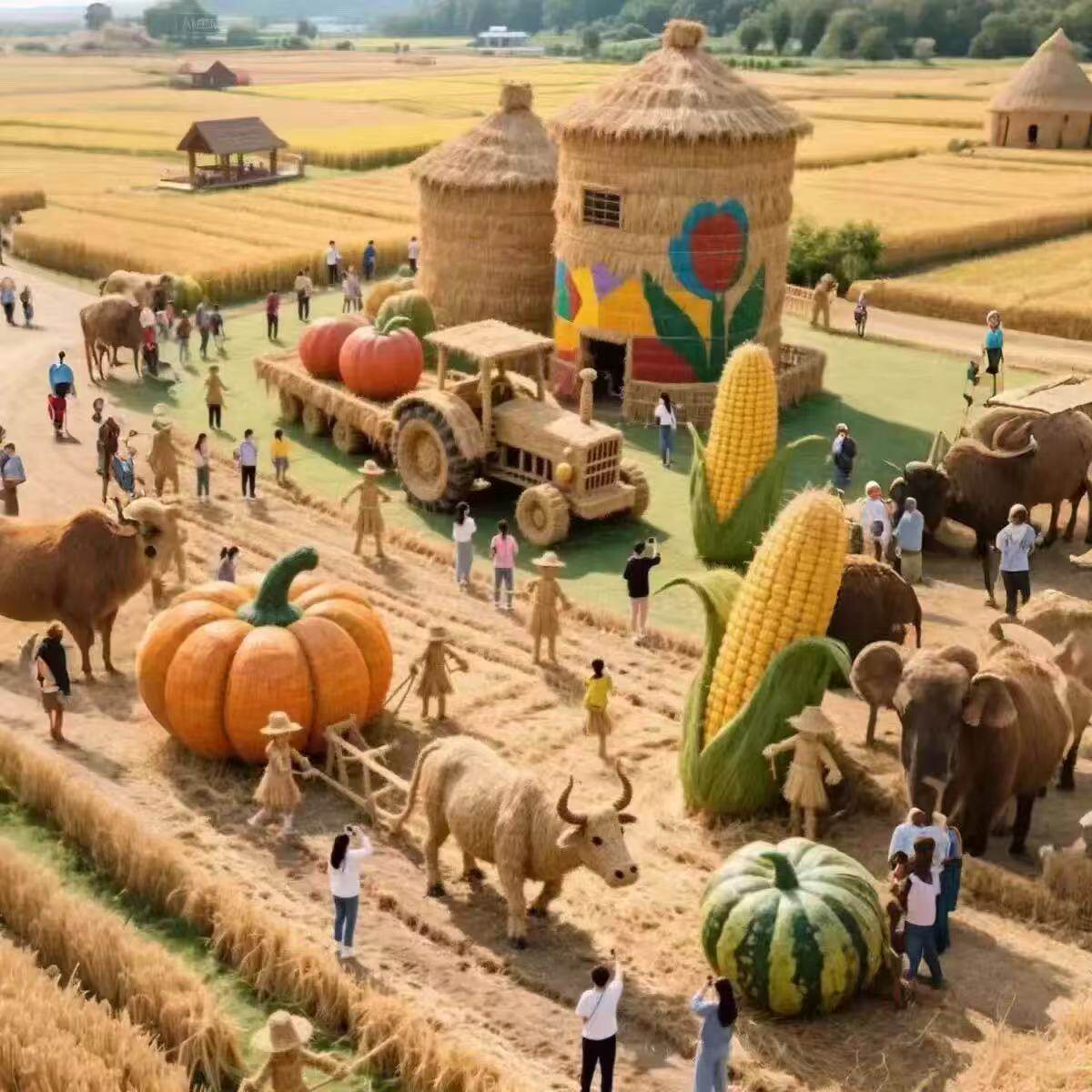 仿真绿雕大草帽藤编帽子户外景区大型草帽巨型草帽凉亭景观大草帽