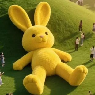 巨型仿真兔子雕塑绿雕工艺品定制户外景观雕塑动物造型打卡美陈