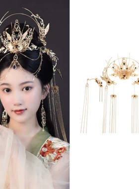 古风仙侠黑色汉服流苏发簪套装