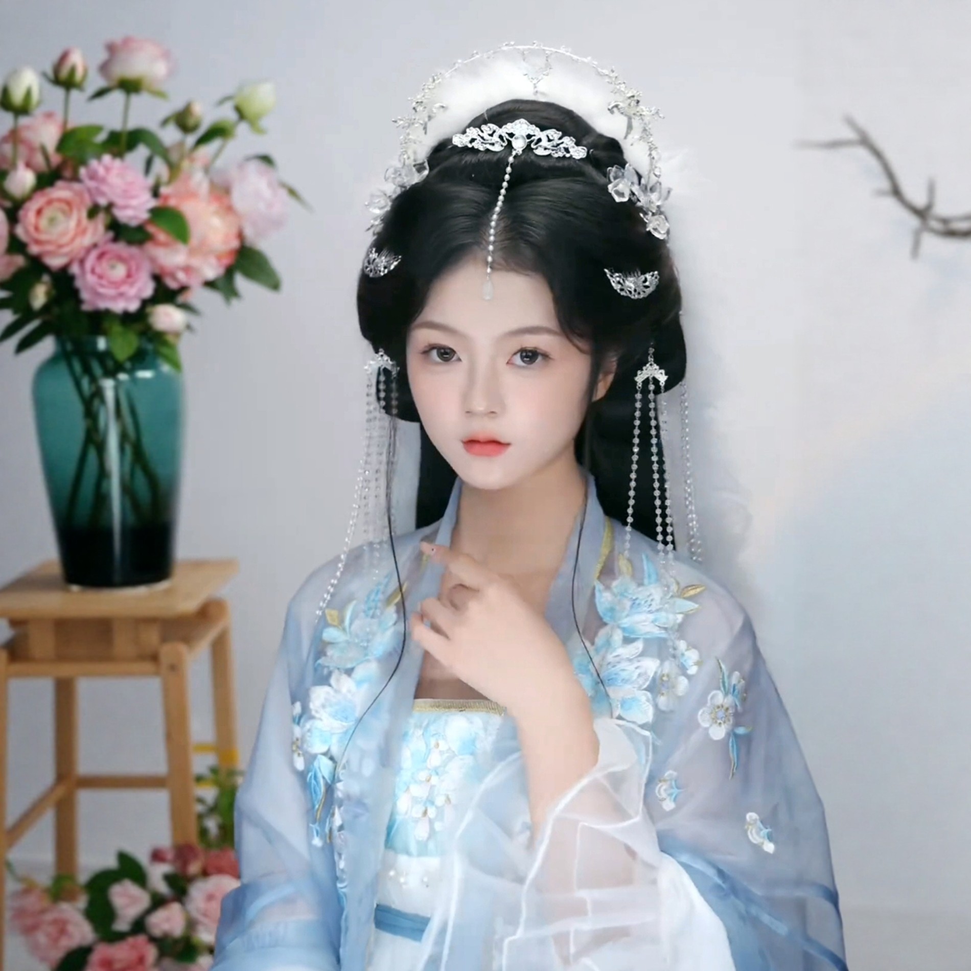 古风新娘发饰超仙额头链额饰长款流苏对钗古装汉服仙女配饰品全套