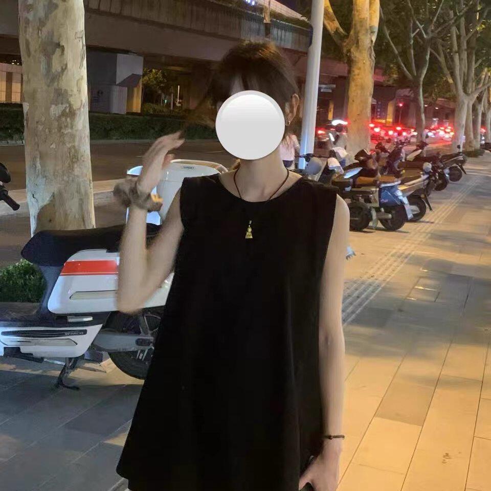韩系夏季后背镂空棉麻无袖衬衫