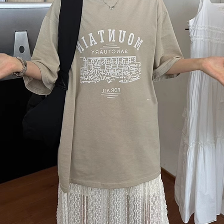 清仓美式宽松字母大版短袖T恤