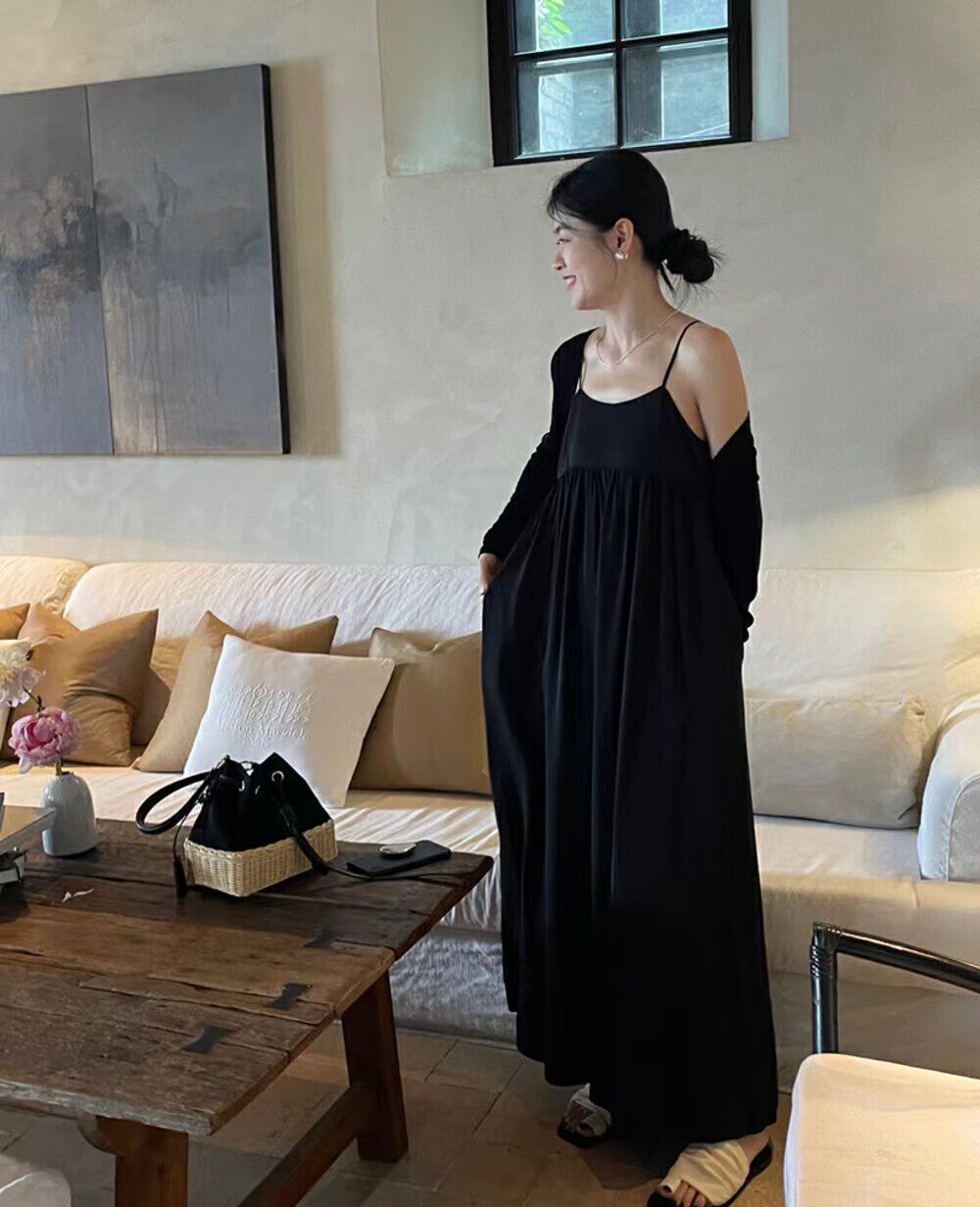 清仓现货女装韩系气质吊带连衣裙