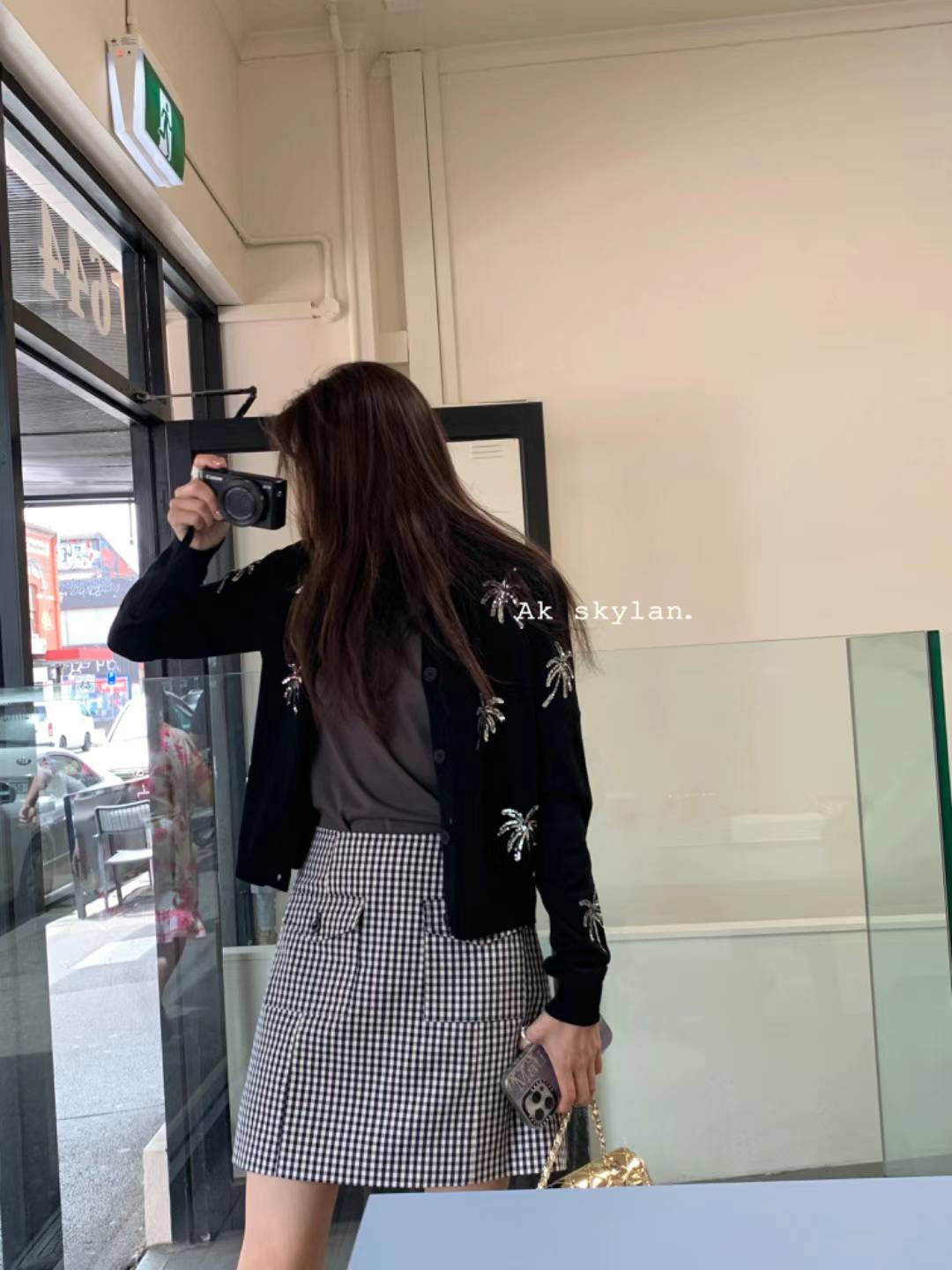 清仓现货韩版格子包臀裙女