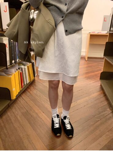 清仓现货气质提花双层纱裙女