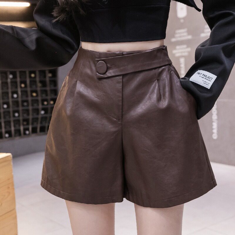 2021 Autumn new pattern Paige Broad leg shorts Easy Exorcism PU Casual pants Show thin Boots pantsin the Women's clothing/Boutique , Pants , Casual pants  category - from Buy2taobao.com to provide professional Taobao agent buy service