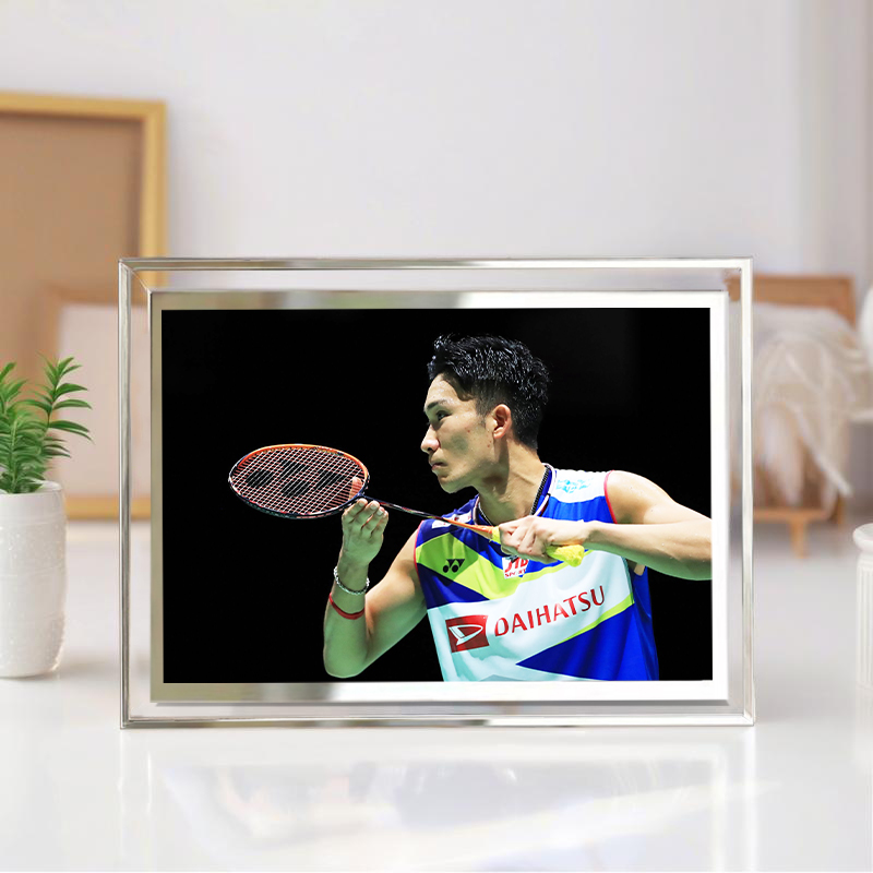 桃田贤斗相框羽毛球明星周边房间桌面装饰水晶玻璃摆台摆件礼物