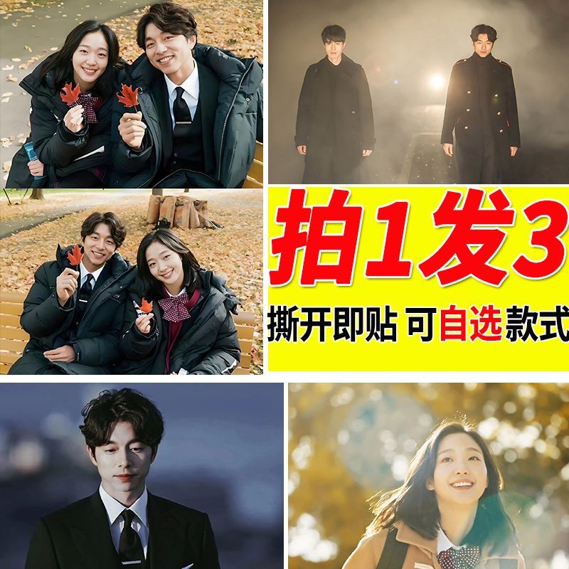 孤单又灿烂的神鬼怪海报孔刘大尺寸房间自粘壁纸贴画装饰墙贴定制