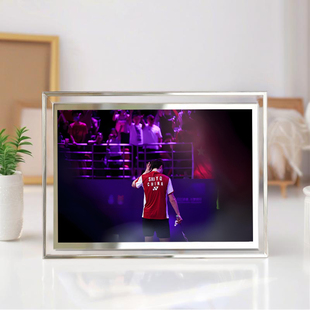 石宇奇水晶玻璃相框羽毛球明星周边房间桌面装饰摆台摆件送礼物