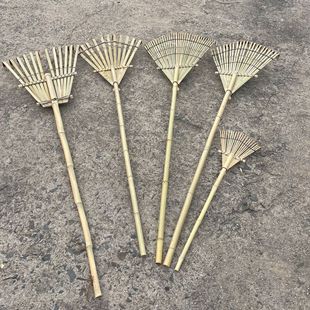 德国竹耙子户外搂草坪 落叶农村老式园艺工具大耙子手工小竹扫把