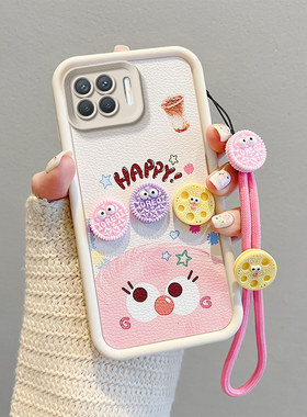 适用OPPOReno4F手机壳软硅胶男女opop reno4f煤球卡通新款oppi reon4f可爱少女0pporemo4f保护套renof4皮纹潮