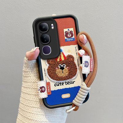 适用vivoV40Lite手机壳刺绣皮纹vovo v40se防摔情侣卡通vibo v40se可爱女vivi日韩vico v40se保护套新款vlvo