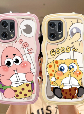 适用OPPO Findx5pro手机壳海绵宝宝PFEM10日韩可爱女opop findx5保护套PFFM10个性软壳fondx5硅胶flndx5卡通