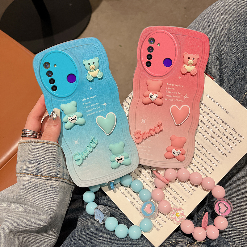 适用于OPPO realme9手机壳个性潮女reaime9i网红可爱新款raelme9创意立体公仔realmi9保护套ins风渐变加手绳