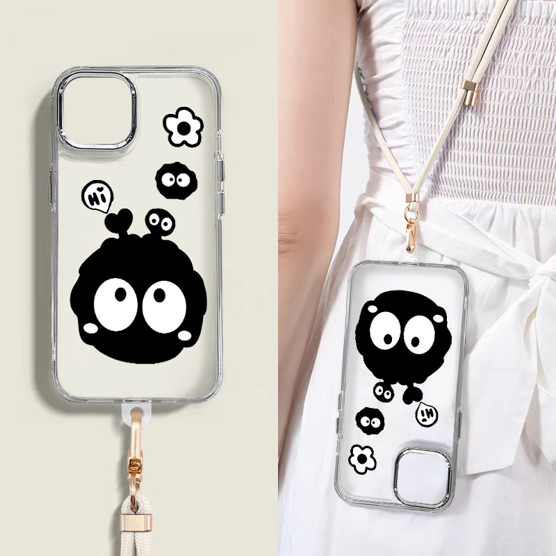 时尚煤球适用于OPPOA55 5G手机壳A55s日韩透明壳A56卡通可爱少女保护套A35硅胶男