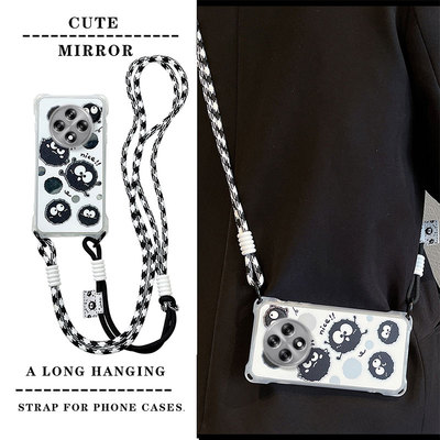 适用opporeno12F手机壳卡通潮少女0pporeno12fs搞怪男女ren12创意斜跨绳子opooreon12f可爱日韩女oopp保护套