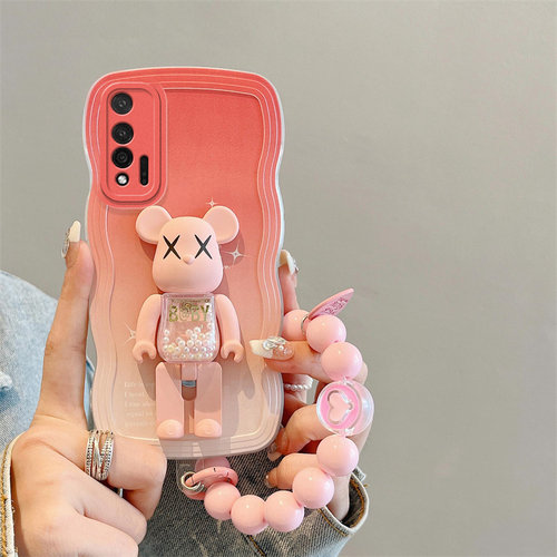 适用华为nova6 5G手机壳日韩简约学生WLZ-AN00搞怪少女nove6立体暴力熊支架navo6保护套niva6网红可爱女手链