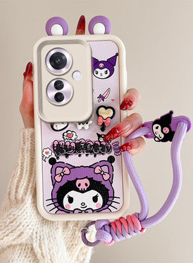 卡通可爱海绵宝宝适用OPPOF25Pro手机壳网红立体耳朵卡通趣味小羊皮软边可爱日韩壳