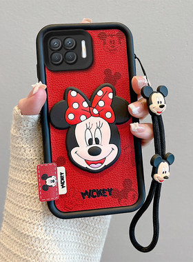 适用OPPOF17Pro手机壳卡通可爱皮纹公仔米奇动漫图案立体趣味外壳