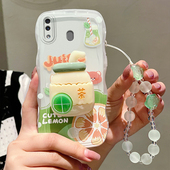 a20保护套ins日韩高颜值SM 适用三星A30手机壳时尚 女生A205F小清新可爱少女galaxy A305F柠檬茶支架samsung