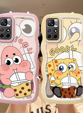 适用红米Note11 5G手机壳日韩海绵宝宝redmi note11pro时尚硅胶21091116C全包边21091116AC卡通可爱女n0te11