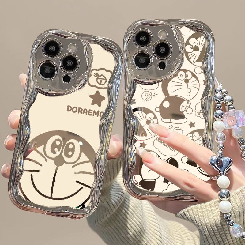 电镀银情侣哆啦A梦适用OPPO R17手机壳realme gt5pro保护套v11个性搞怪k10x保护套opo reno10卡通可爱女r15潮