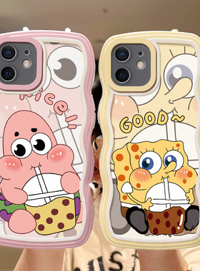 适用苹果11pro手机壳卡通全包a2217时尚简约iphone11promax保护套a2223海绵宝宝pg11可爱女。平果11pr0软壳