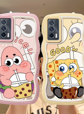 适用vivo iqooneo5手机壳简约可爱女lqoonoe5S时尚学生V2154A硅胶全包V2055A卡通搞怪iq00ne05s新款海绵宝宝