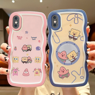 适用于苹果X手机壳网红波浪纹A1865卡通少女心iphonexs手机套ins风可爱女ihponex网红软硅胶。平果x保护套新