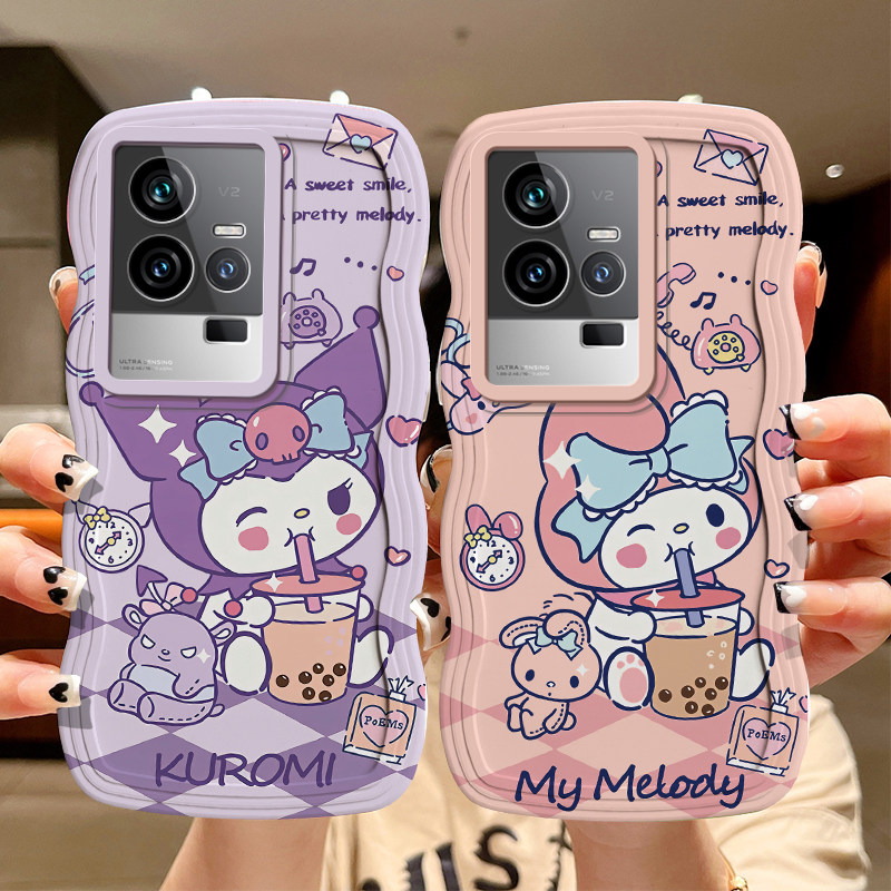 适用iQOO11手机壳搞怪卡通新款V2243A简约波浪iq0011保护套iqqo11时尚可爱女VIVO爱酷11动漫学生lqoo11软硅胶