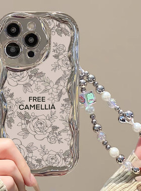 ins日韩文艺玫瑰花朵适用苹果15手机壳iphone13promax小众高颜值ihpone xr保护套7plus时尚小香风14plus女款