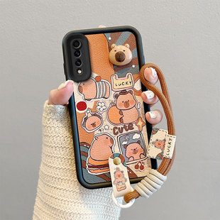 适用三星Galaxy A30S手机壳卡皮巴拉samsung A50时尚男女a5os皮纹煤球sx a30s情侣卡通可爱女3星a50s保护套潮