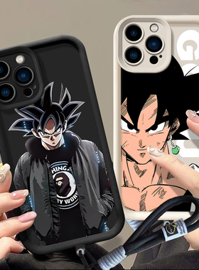 适用苹果13手机壳潮男简约iphone6splus痞帅悟空新款ihpone14情侣外壳pg7plus卡卡罗特。平果15保护套卡通男