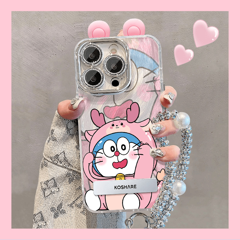 哆啦A梦立体耳朵支架苹果手机壳
