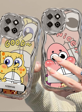 适用荣耀畅玩20手机壳新款卡通honor畅玩30plus保护套ins可爱少女cw30个性全包边koz-al00海绵宝宝畅完30pius