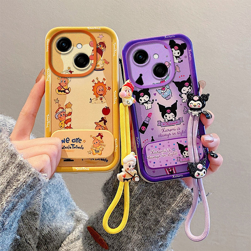 库洛米镜子支架适用Tecno Spark40C手机壳时尚可爱女spark40c硅胶卡通手绳spark4oc日韩全包边个性保护套星