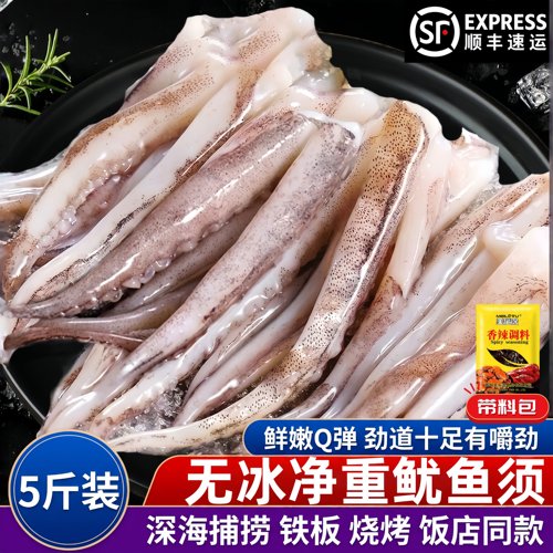 无冰鱿鱼须新鲜冷冻鱿鱼须铁板鱿鱼正宗八爪须鱼二本足鱿鱼腿商用
