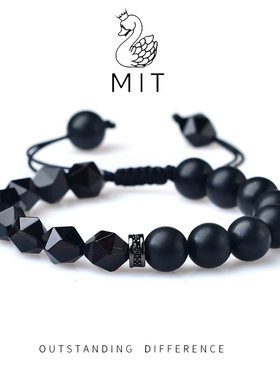 MITEER米特儿天然黑玛瑙手串轻奢高级感手链小众设计冷淡风礼物