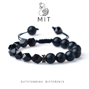 MITEER米特儿天然黑玛瑙手串轻奢高级感手链小众设计冷淡风礼物
