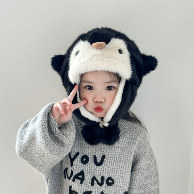 毛绒雷锋帽小企鹅儿童帽子