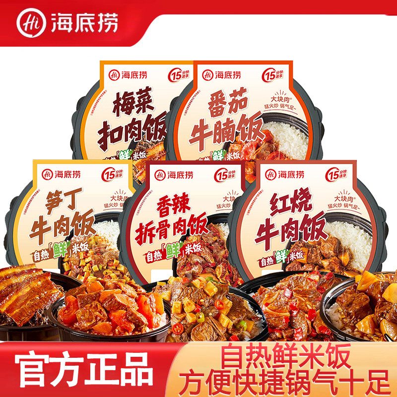 海底捞自热鲜米饭夜宵懒人速食煲仔饭大份量宿舍自热米饭红烧牛肉