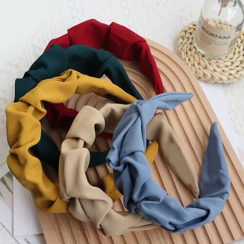 Fashion Hair Band Five Flower Solid Color Folds Pattern Hair