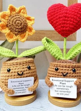 1PC Positive Energy Heart Flower Hand-woven Dolls Home Room